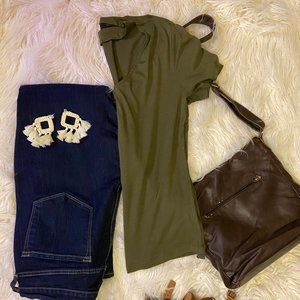 Choker Neck Tshirt Army Green